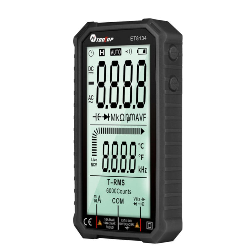 ET8134 Large 4.7in HD Screen LCD Display Multimeter with Color Change Alarm Function and Backlight Multifunctional Multimeter