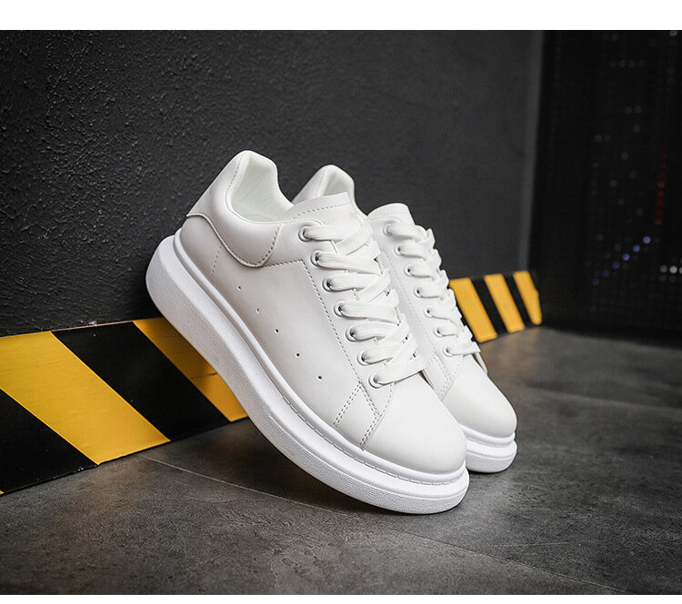 Casual design men's white shoes fashion thick sole sneakers
