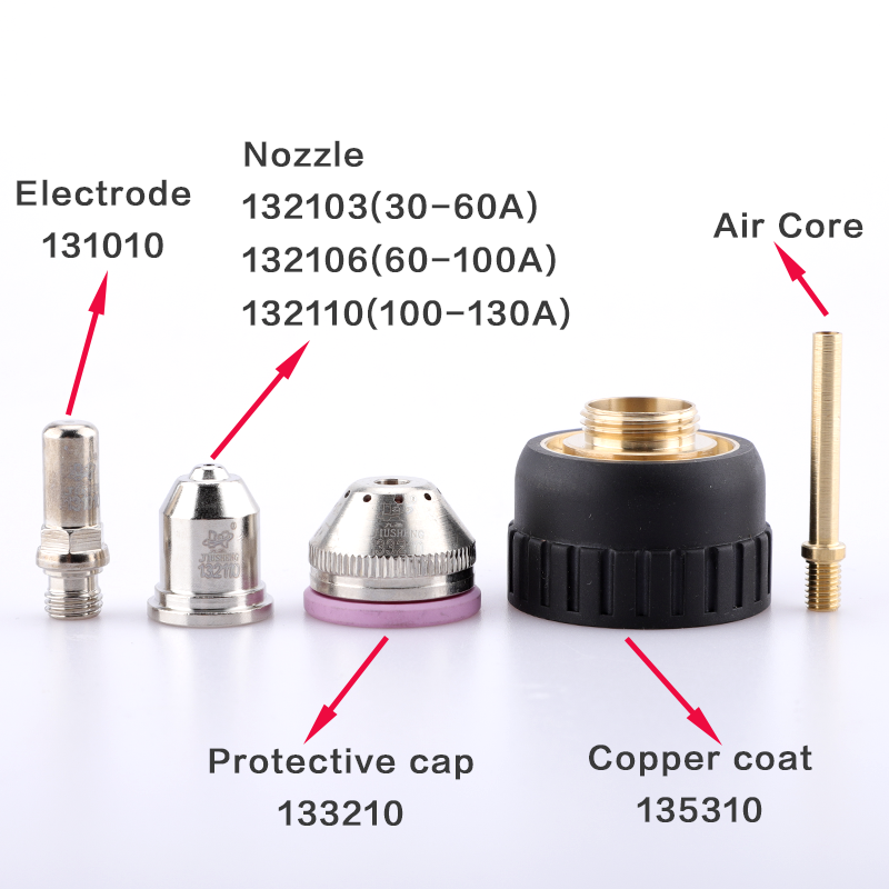 Consumibles de corte por Plasma HC-1003, aptos para LGK 120, LGK80, Cut130, boquilla de corte, tapa protectora de cobre, electrodo 122013, 121013