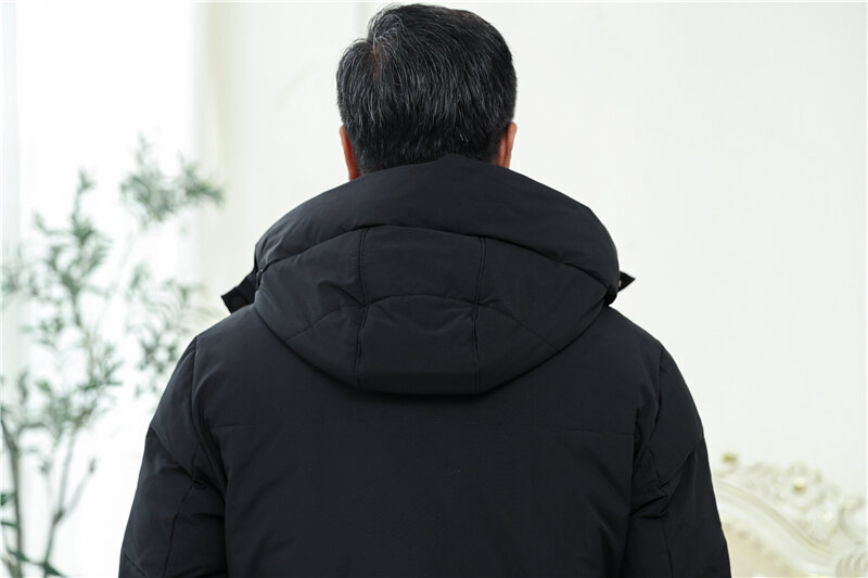 Inverno para baixo jaqueta-30 2023 nova qualidade superior 90% pato branco para baixo homem casaco de inverno x-long sobre o joelho grosso quente jaqueta