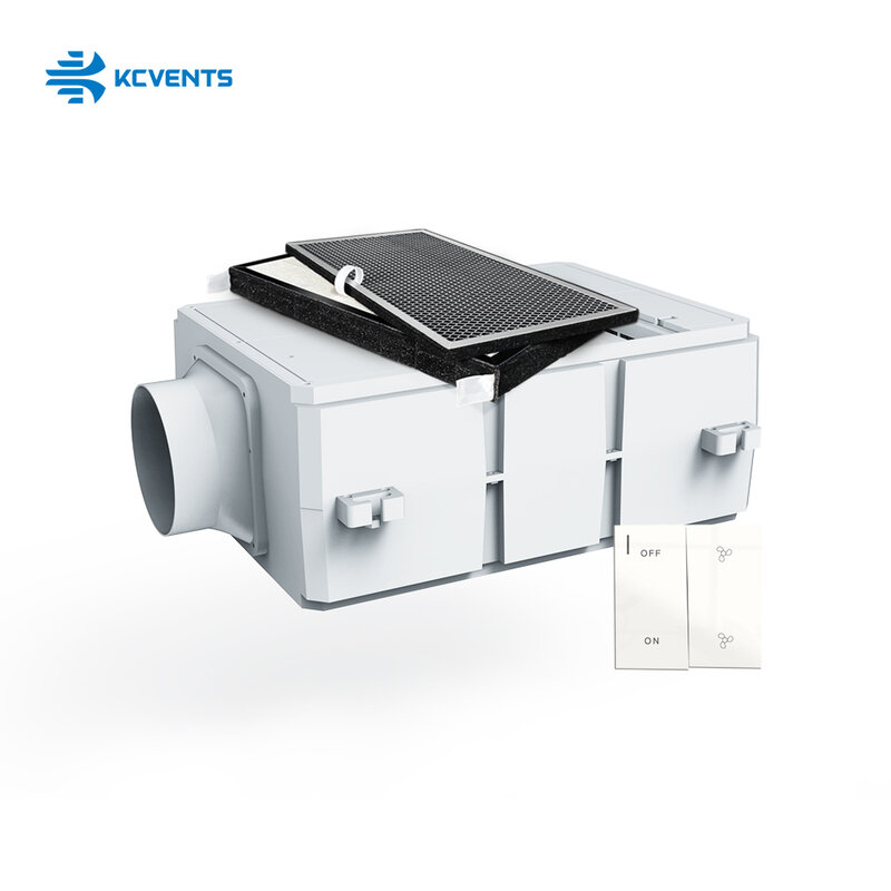 KCvents-مروحة هواء نقي موفرة للطاقة للتنقية ، نظام هواء نقي مدمج ، مادة ABS ، سهلة التركيب ، صوفي