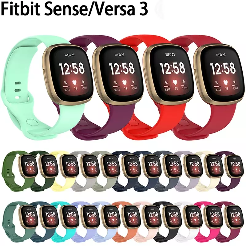 Pasek na rękę bransoletka sportowe dla Fitbit Versa 3 4 smartband z zegarkiem miękkie Correa dla Fitbit Sense 2 paski do zegarków akcesoria