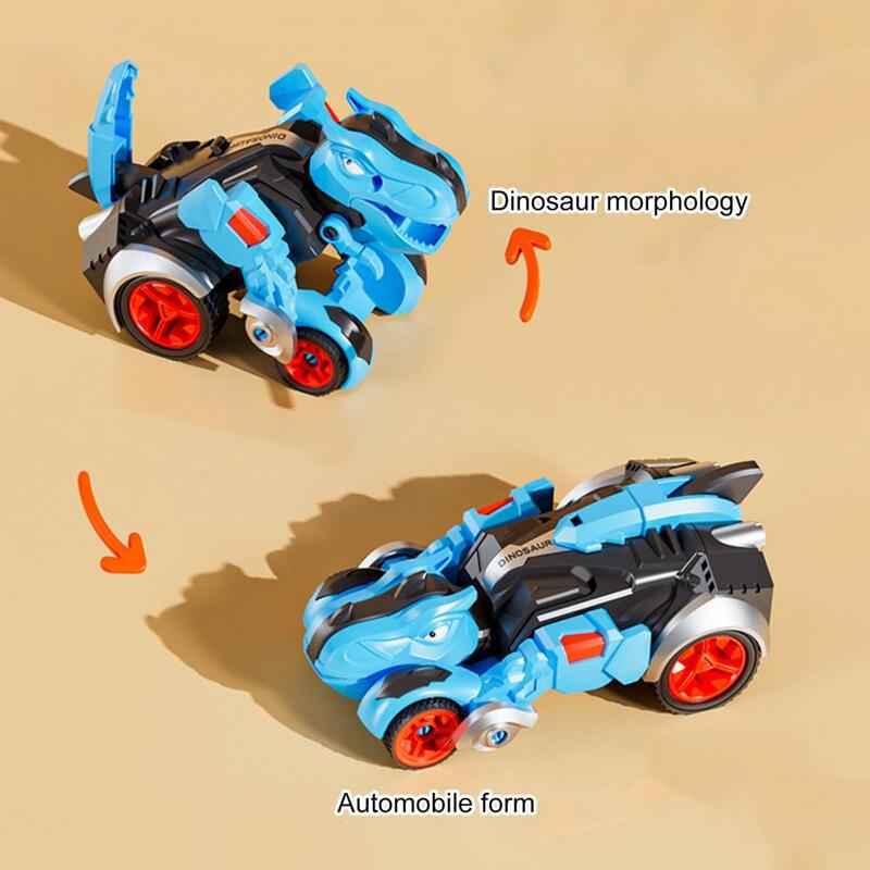Novel Gameplay Transforming Dinosaur Toy, Engineering Truck Racing Car, Veículo dianteiro de inércia para crianças, Meninos