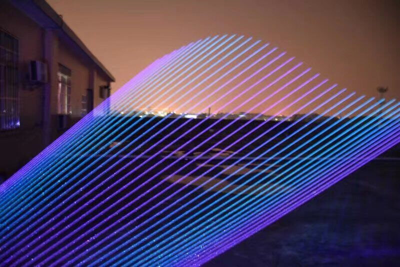 2 buah lampu pertunjukan tengara Kota konser anti air sinar laser dmx langit luar ruangan RGB 60w daya tinggi