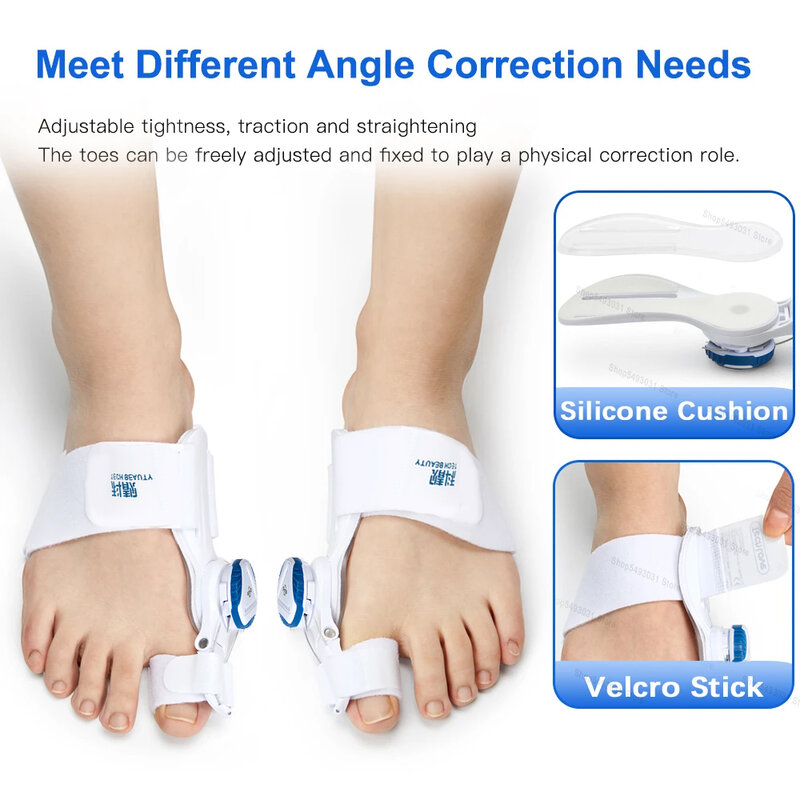Bunion Corrector Unisex piede alluce valgo bretelle separatore punta girevole raddrizzatore Pedicure regolabile correttore dita dei piedi