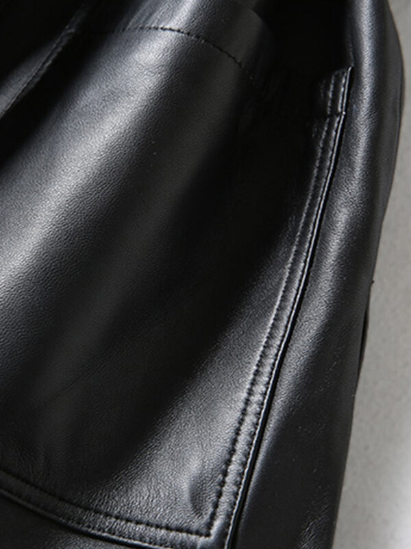Lautaro Spring Autumn Black Soft Pu Leather Vest Luxury Brand with Belt Luxury Elegant Office Sleeveless Jackets for Women 2022