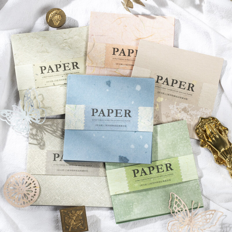 30 Blatt auf Zeit Papiers erie literarisches Muster Spezial papier Material Papier kreative DIY Junk Journal Collage Dekor Briefpapier