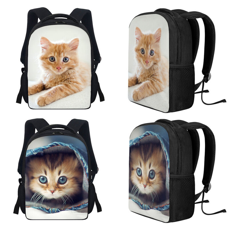 Tas Sekolah Gambar Kucing Lucu untuk Anak Perempuan Tas Punggung Anak-anak TK Tas Buku Anak Laki-laki Pola Hewan Lucu Mochila