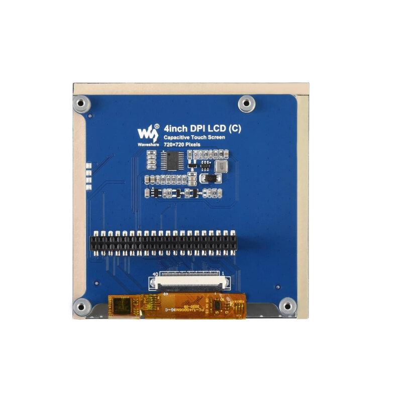 Waveshare-Tela de Toque Capacitiva Quadrada, LCD (C) para Raspberry Pi, Tampa de Vidro Temperado, Baixa Potência, 720 × 720, DPI, IPS, 4in