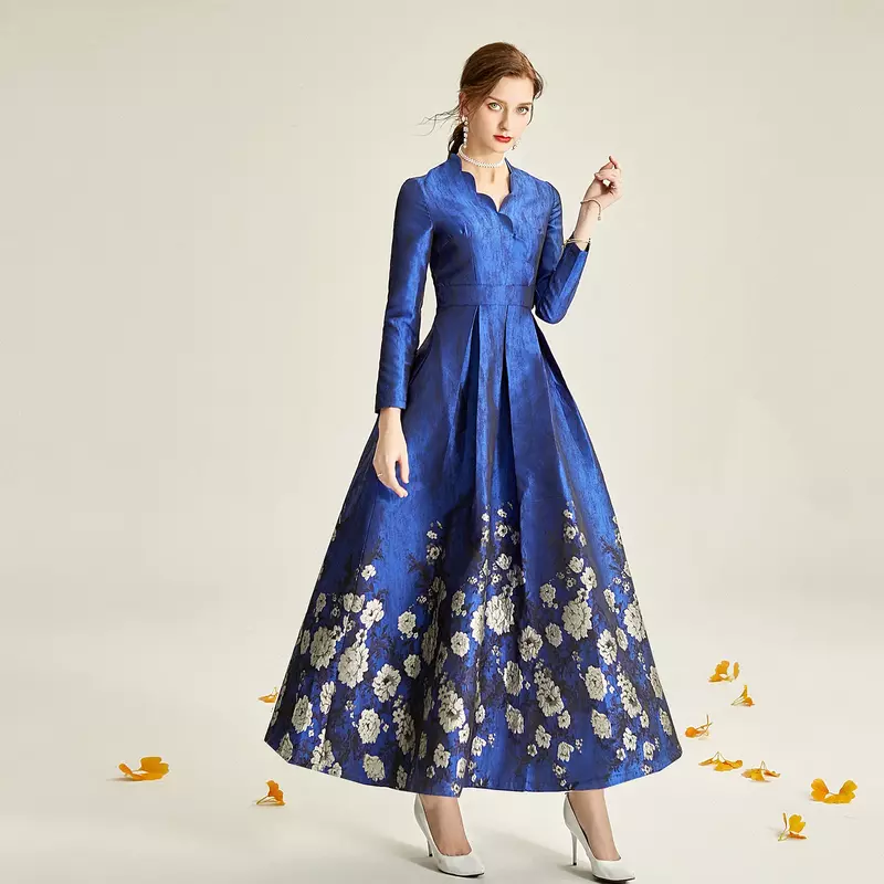Индивидуальный пошив, голубое большое благородное платье для матери невесты, блестящее платье для гостей свадьбы