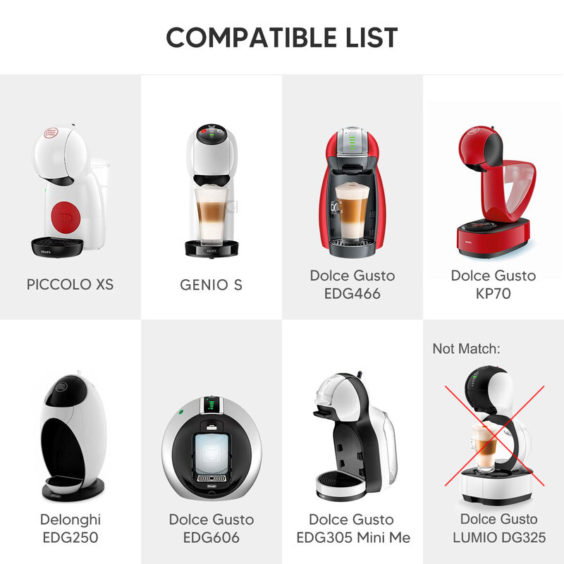 Adaptateur de Capsule de Café Réutilisable pour Dolce Gusto, Accessoires Compatibles avec Machine Genio S Piccolo XS