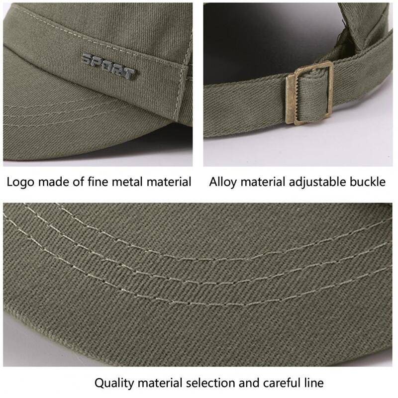 Chapéu militar moda suor-absorvente costura fina macio cor sólida exército militar boné ajustável esportes ao ar livre chapéus de sol