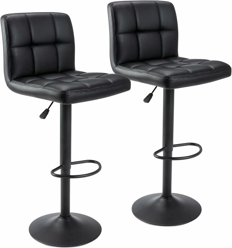 Из искусственной кожи Квадратные барные стулья, современные регулируемые фотостулья с обратной стороной, безрукавные высокие стулья для кухни
