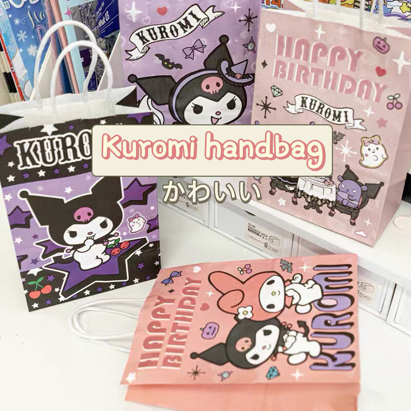 Bolsas de papel Kraft para embalaje de dulces, bolsa de regalo de mano de dibujos animados para niños, decoración DIY para fiesta de cumpleaños