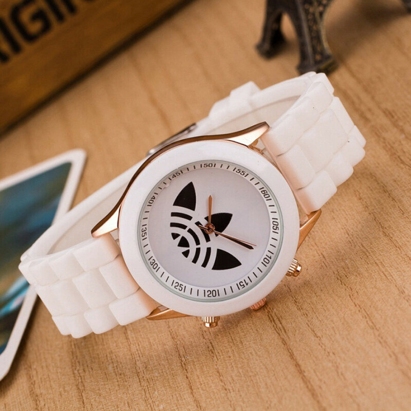 Reloj mujer nowe modne silikonowe zegarki damskie męskie sportowe zegarki sportowe z liści trawy kwarcowej damskie zegarki w stylu Casual