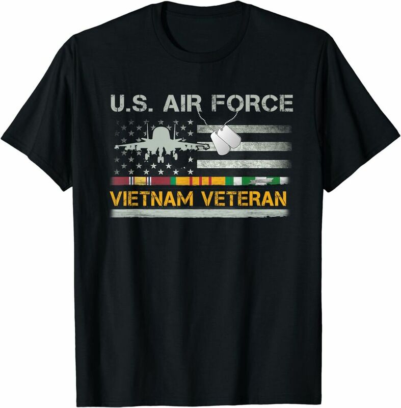 USA Flag U.S Air Force Vietnam Veteran USAF Veteran Gift T-Shirt High Quality 100%Cotton Short Sleeve