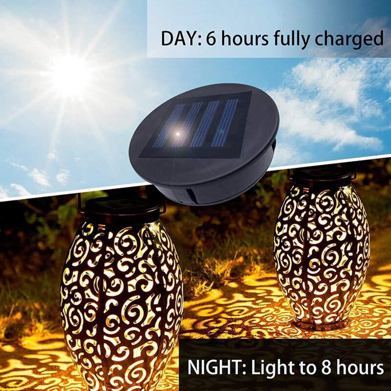 2 Pack Solar Lights Replacement Top For Lanterns, Waterproof Round Solar Lanterns Replacement Accessories