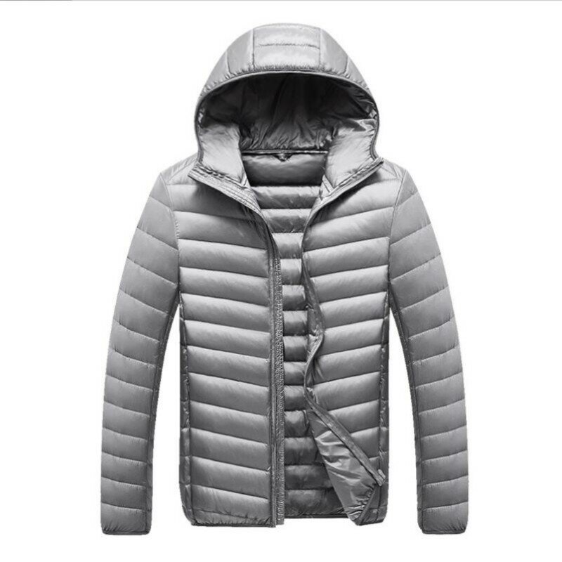 Jaket panjang musim dingin Ultra ringan Mode Pria jaket pria bertudung pendek mantel pakaian hangat katun bawah mantel jackets1934 baru