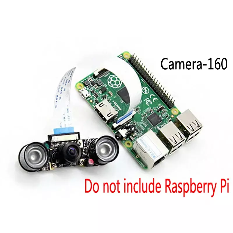 Caméra Raspberry Pi ontariavec câble, 130/160/222 degrés, fisheye nuit, noir ou version jour