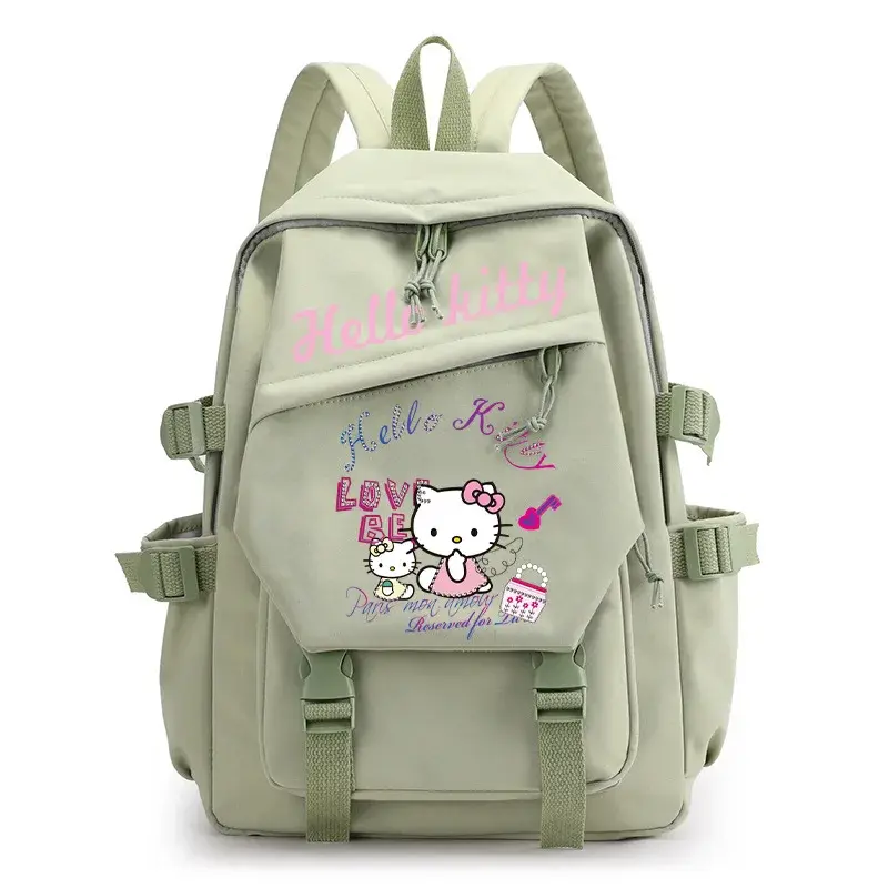Новый рюкзак Sanrio Hellokitty с принтом, милый школьный ранец, легкий холщовый портфель для учеников с героями мультфильмов