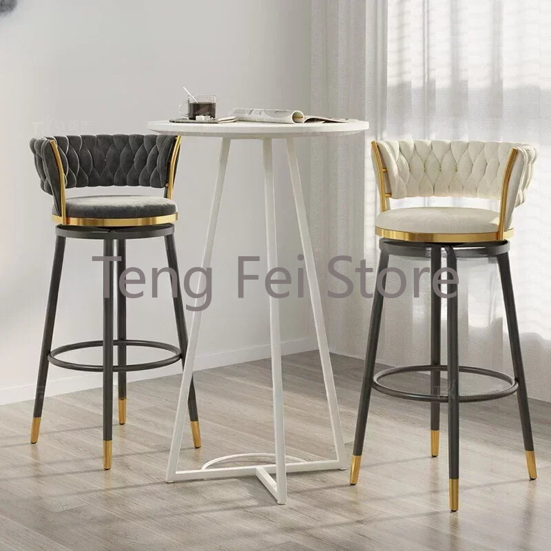 Design moderno Cadeiras altas de bar para cozinha, banqueta de luxo, Nordic Living Room Stool, Mobília ao ar livre, SR50BC