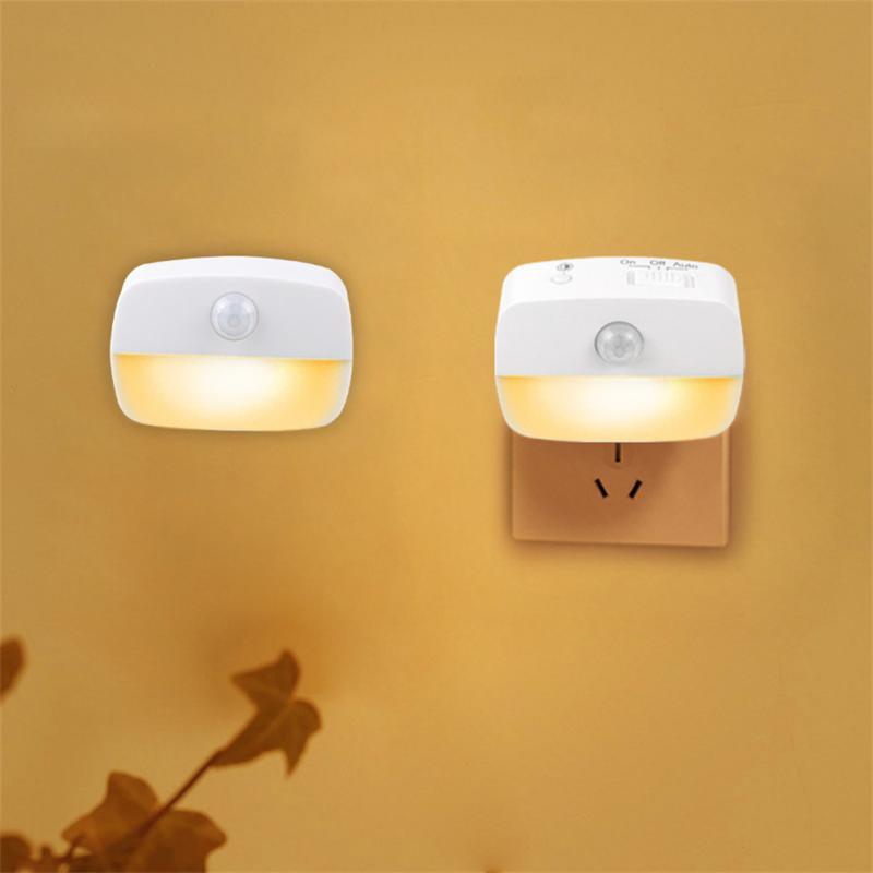 Lampu malam LED Sensor gerak PIR, lampu pintar 110V 220V baterai AAA untuk kamar tidur kamar mandi Koridor 1 ~ 10 buah