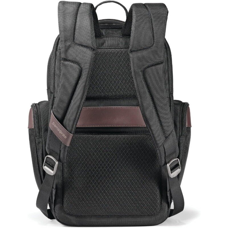 4 quadratischer Rucksack mit Smart Sleeve, schwarz/braun, 15,75x9x5,5 Zoll