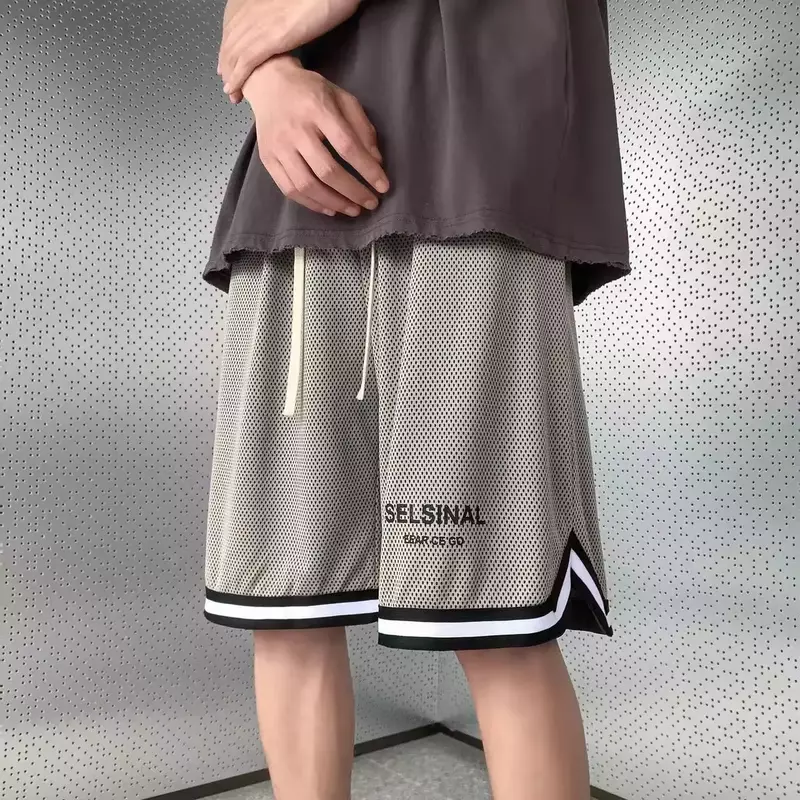 Pantalones cortos holgados de baloncesto para hombre, pantalón corto ancho de secado rápido con cordón para entrenamiento, verano, envío gratis, novedad en Xxl