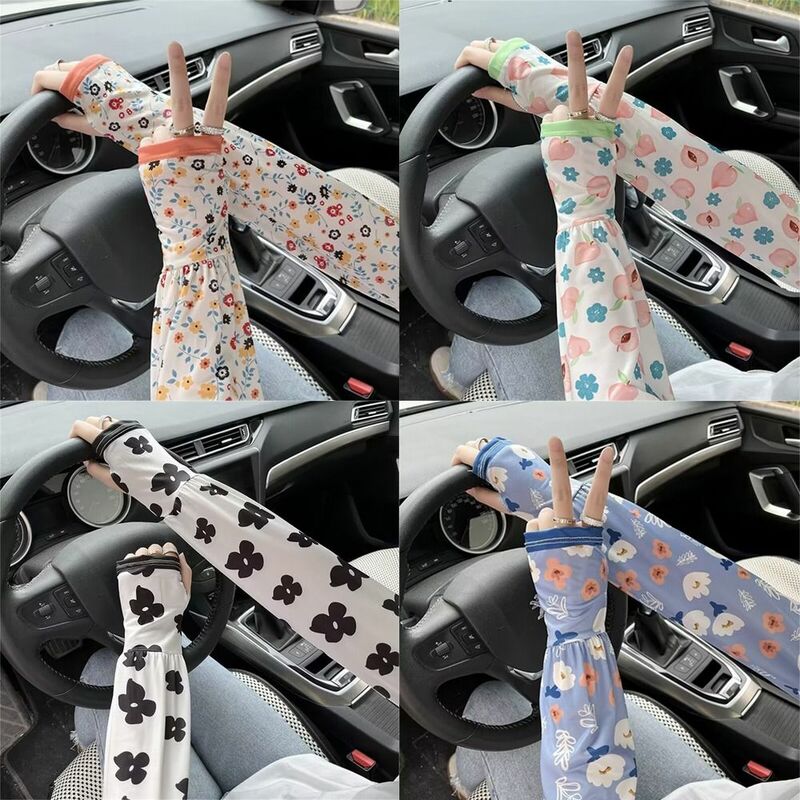 Summer Ice Silk Driving Cycling Anti-UV Arm Sleeves Sunscreen Sleeves Arm Covers Long Gloves