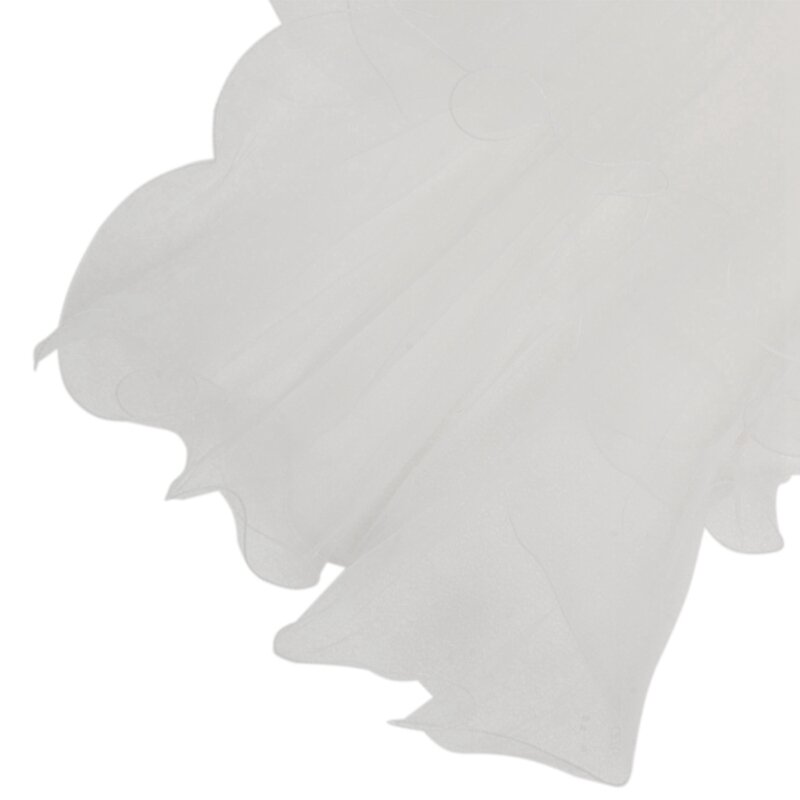Frauen Hochzeit Schleier Kleid Weiß Bowknot Schichten Tüll-Band-Rand Braut Schleier