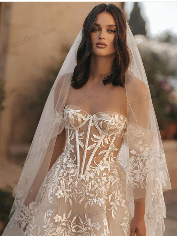 Exquisite Wedding Dresses A-Line Princess Bridal Gowns Embroidery Robes Off The Shoulder Floor Length Luxury Vestidos De Novia