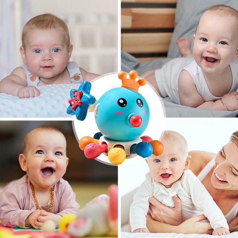 Mainan Montessori untuk bayi mainan edukasi gurita sensorik tarik tali jari gurita mainan gurita sensorik pembelajaran dan
