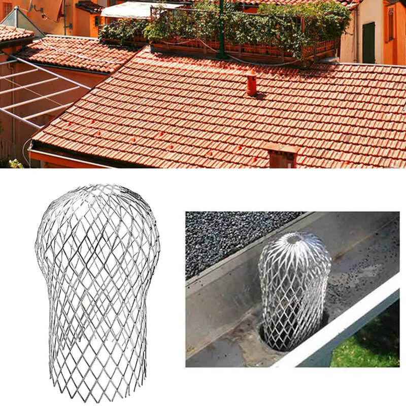 Rain Leaf Gutters Roof Guard Filters 3 Inch Expand Aluminum Strainer Stops Blockage Leaf Drains Debris Drain Net Gutter Cover