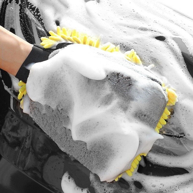 1 pz Waterproof Car Wash microfibra guanti di ciniglia spessi Auto pulizia guanto cera dettaglio spazzola Auto cura guanto a doppia faccia