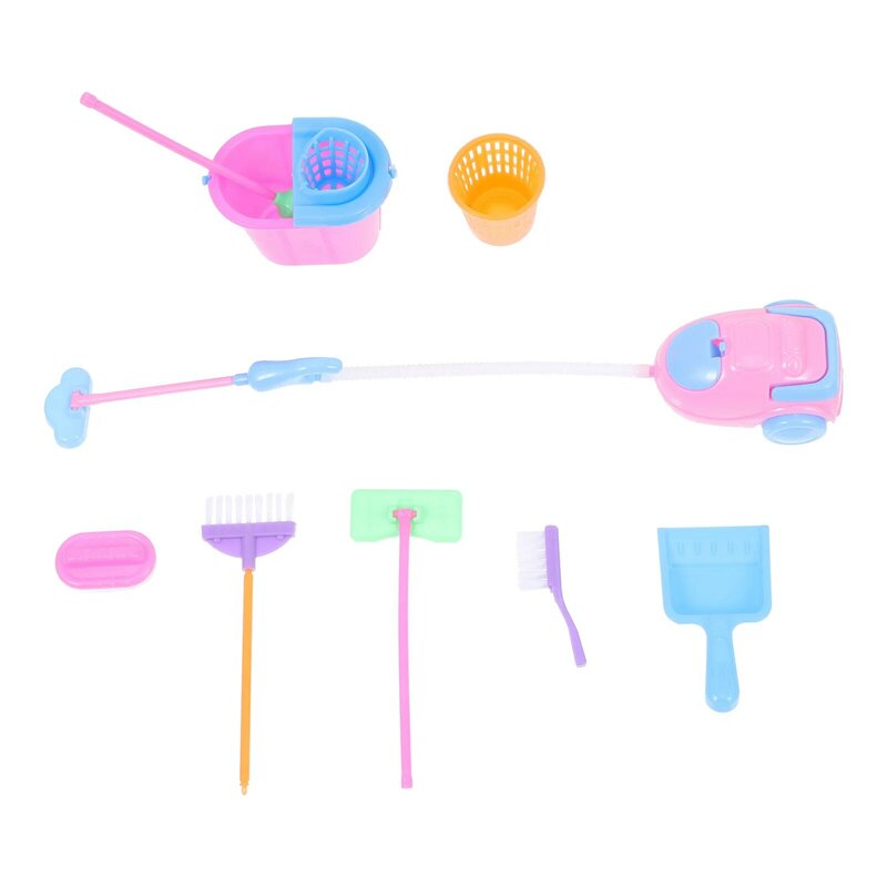 9PCS Kids Cleaning Set Toys Pretend Play Housekeeping Sweeping Broom Mop Dustpan Duster Toys Housekeeping Toys Gift for and Boys
