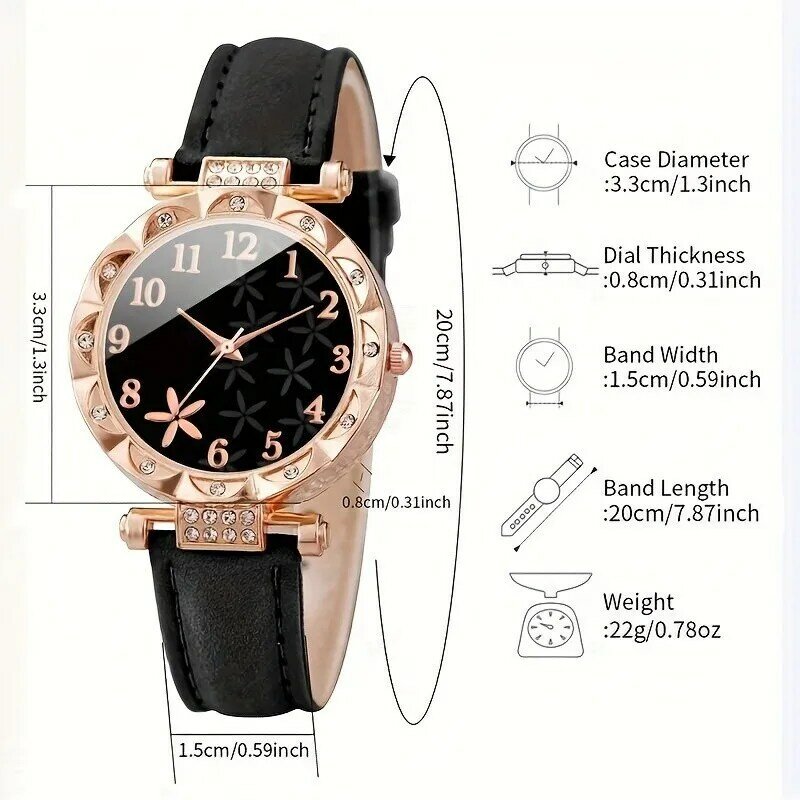 【Watch+Bracelet】 Ladies Diamond Watch Starfish Pattern Watch Jewelry Set NOBOX