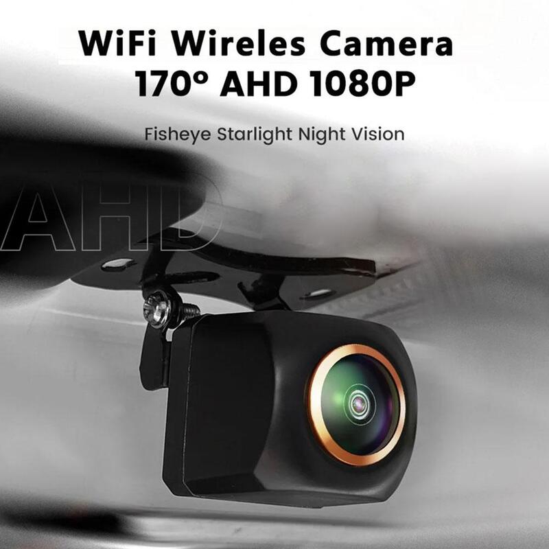 Câmera de visão traseira do carro sem fio, 1080P, 170 graus, 12V, USB, 2.4, IP67 impermeável, noite invertendo, C9t0