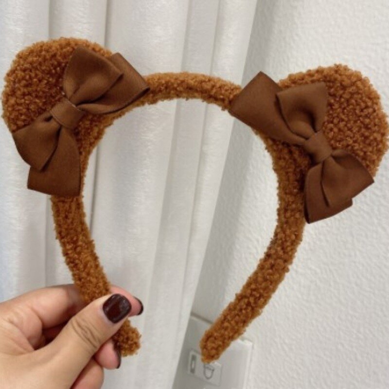 New Cute Bear Ears Plush Simple Hairbands Kids Lovely Hair Ornament Headband Hair Hoops Children Fashion Hair Accessories Gift