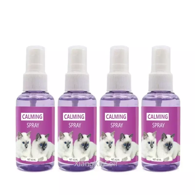 Spray de Limpeza Anti-Stress para Gatos, Suprimentos de Limpeza para Saúde de Gato, Lubrificante Antistress, Emoções, 60ml