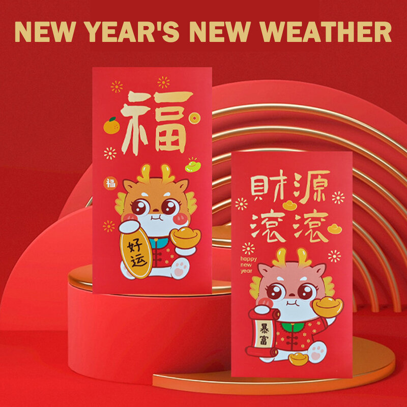 Pacotes de dinheiro para idosos e crianças, tema chinês pacote vermelho do ano novo, festival da primavera