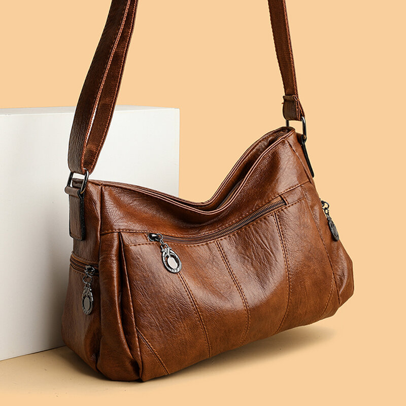 Модные Повседневные Сумки через плечо для женщин, Высококачественная сумка-шоппер из мягкой кожи, роскошные дизайнерские брендовые сумки и кошельки