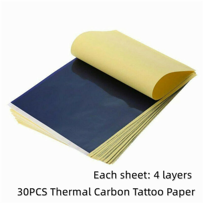 30ชิ้นกระดาษลอกลายสักขนาด A4กระดาษลายฉลุความร้อนสำหรับสักสี่อุปกรณ์เสริมเครื่องยนต์การถ่ายโอน