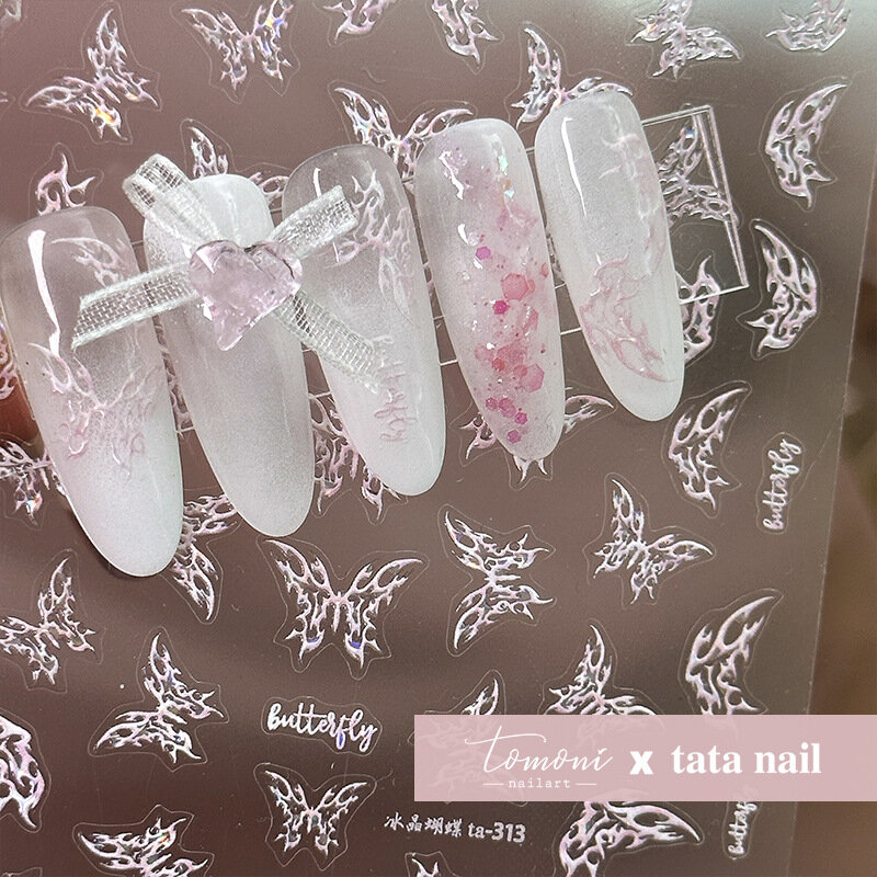 Adesivos adesivos para nail art, decalque com design borboleta, alta qualidade manicure decoração