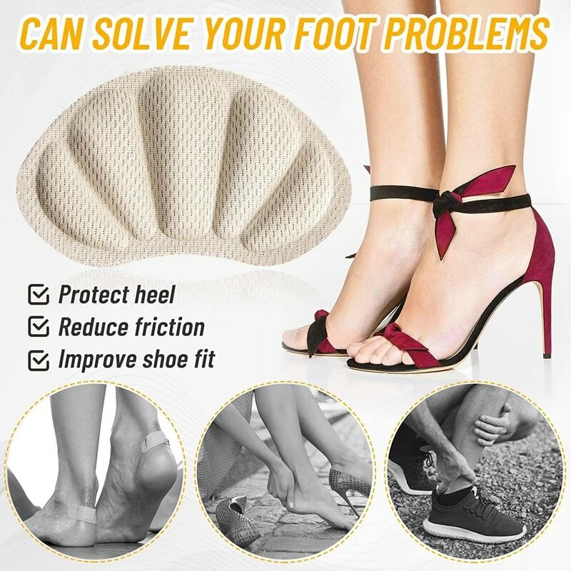 Anti-Desgaste Pés Cuidados Salto Adesivos para Mulheres, Esponja Voltar Adesivo, Inserções, Protetor, Almofadas de Sapatos, Adesivo, Almofadas para Alívio da Dor, 3,1 Pares