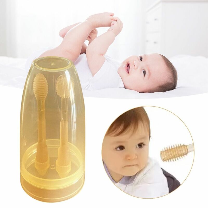 Rubber Baby Toothbrush Soft 0-18 Months Cleaning Tools Tongue Coating Brush BPA Free Oral Care Oral Cleaning Brush Infant