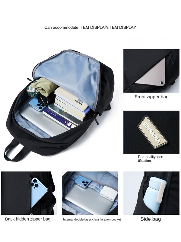 Школьный ранец для мальчиков, вместительный рюкзак для учеников средней школы и компьютера, Повседневная Дорожная сумка на короткие расстояния