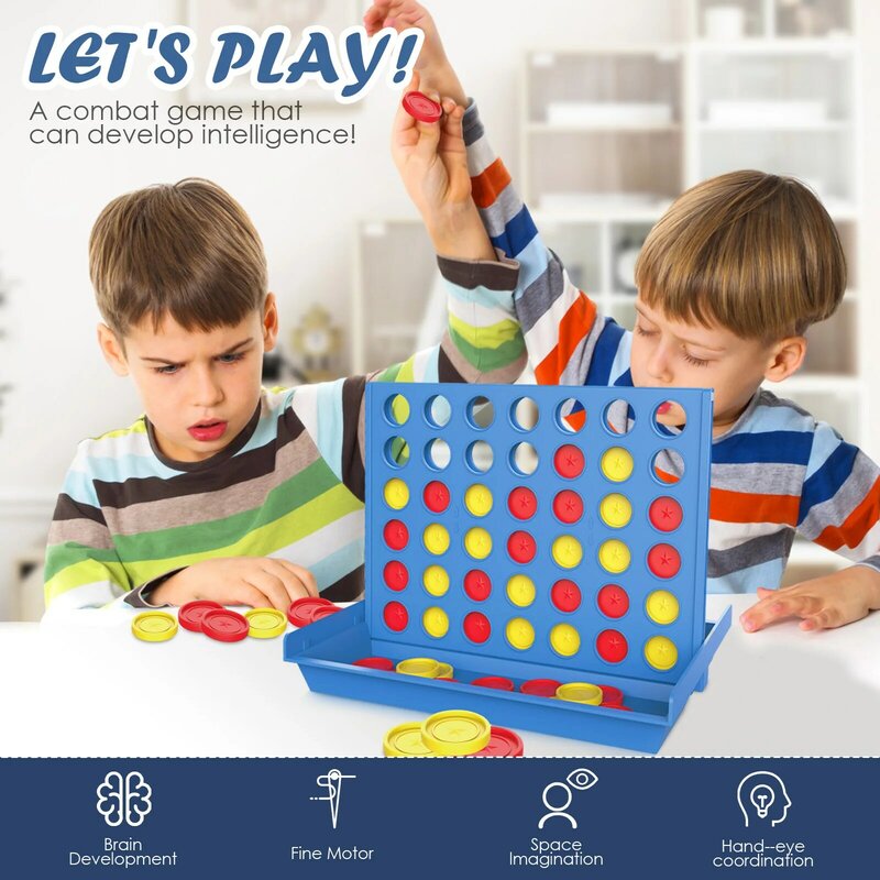 Kids Gift Interactive 4 In Row Vertical Board Game For Endless Entertainment Wide Application