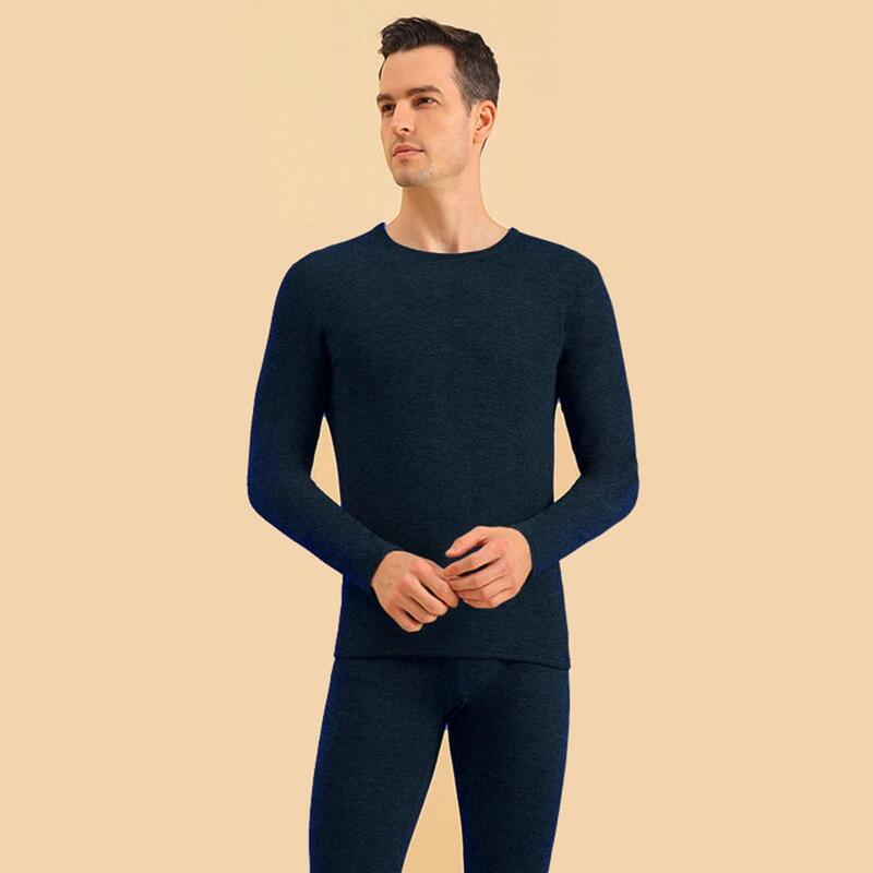 Top Long Johns Soft Thermal Underwear Set for Men Women Fleece Lined Base Layer for Outdoor Activities Solid Color for Autumn
