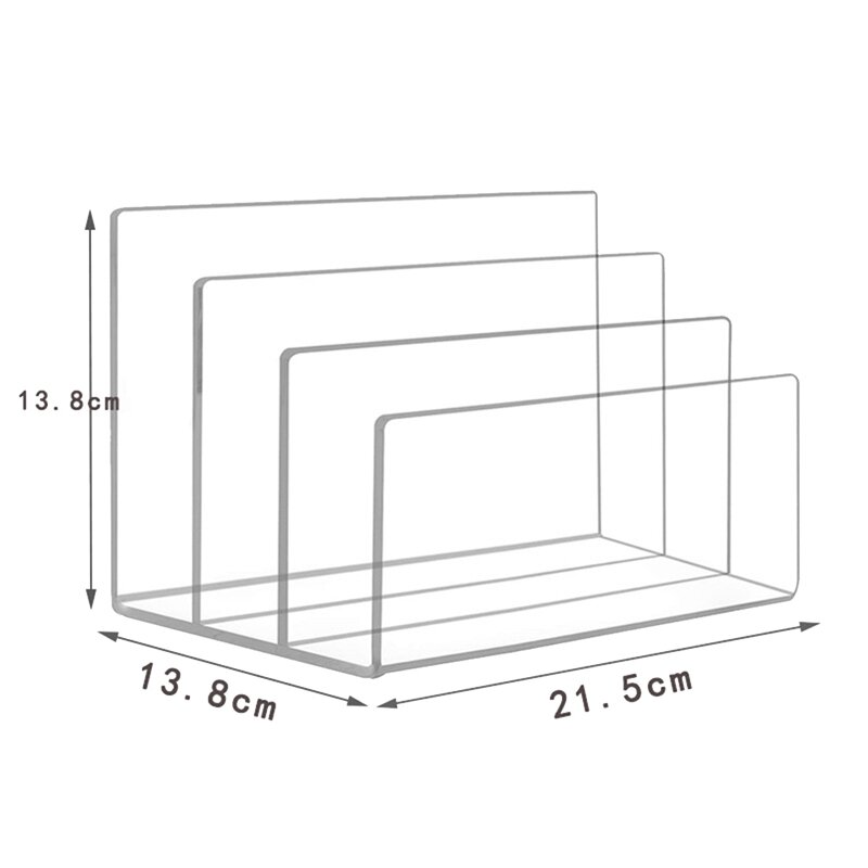 1 Piece File Holder 3 Sections Vertical Desktop Organizer Transparent Acrylic For Documents Letter Book