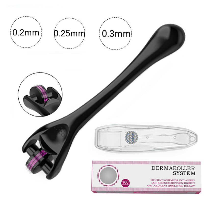 180 Micro Needle Derma Roller Stainless Steel Skin Roller Eye Wrinkle Removal Collagen Induction Skin Lift Treatment Skin Care